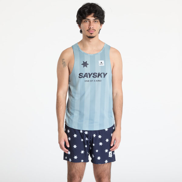 Trikó SAYSKY Stripe Combat Singlet Top Blue Aop S-alacsony-ár