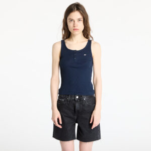 Trikó Tommy Jeans Slim Button Tank Blue XS-alacsony-ár