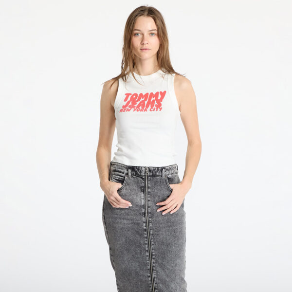 Trikó Tommy Jeans Slim Sh Tj Bubble Tee White XS-alacsony-ár