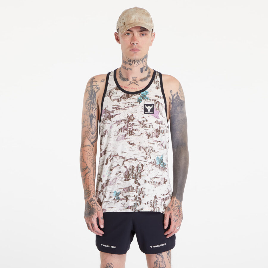 Trikó Under Armour Project Rock Camo Graphic Track Top Silt/ Black L-alacsony-ár