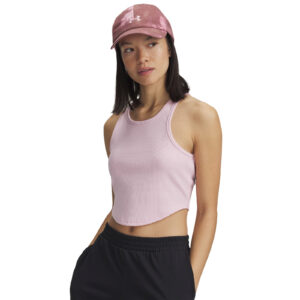 Trikó Under Armour Rival Rib Tank Prime Pink/ White S-alacsony-ár