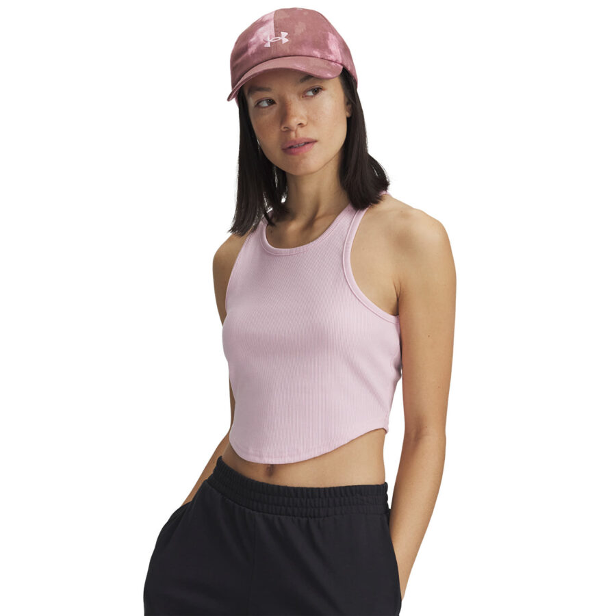 Trikó Under Armour Rival Rib Tank Prime Pink/ White S-alacsony-ár