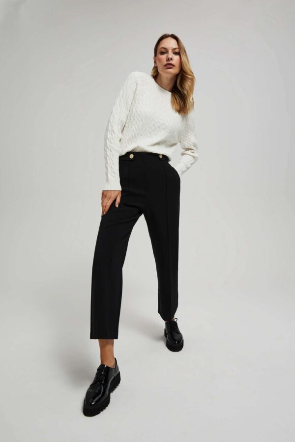 Trousers with a pleat