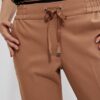 Trousers with tie - beige