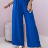 Trousers with wide elastic waistband cornflower blue