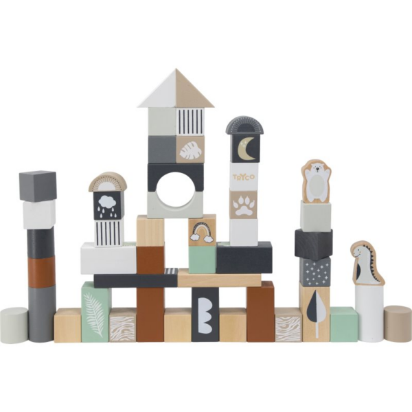 Tryco Wooden Block Set 50 pcs játék fából készült 24m+ 1 db-Ár
