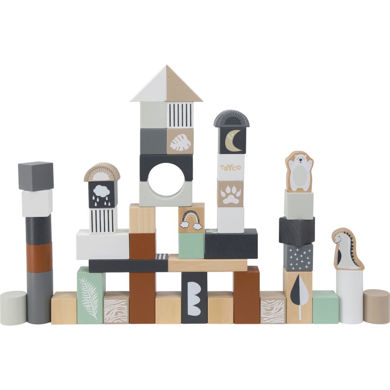 Tryco Wooden Block Set 50 pcs játék fából készült 24m+ 1 db-Ár