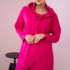 Tunic with a clutch in front dark Oversize fuchsia