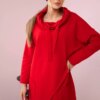 Tunic with a clutch on the front Oversize red