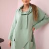 Tunic with clutch front Oversize dark mint