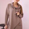 Tunic with clutch front Oversize mocca