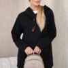 Tunic with zipper on hood Oversize black