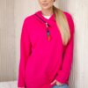Tunic with zipper on hood Oversize fuchsia