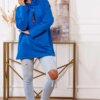 Tunic with zipper on hood Oversize mauve - blue