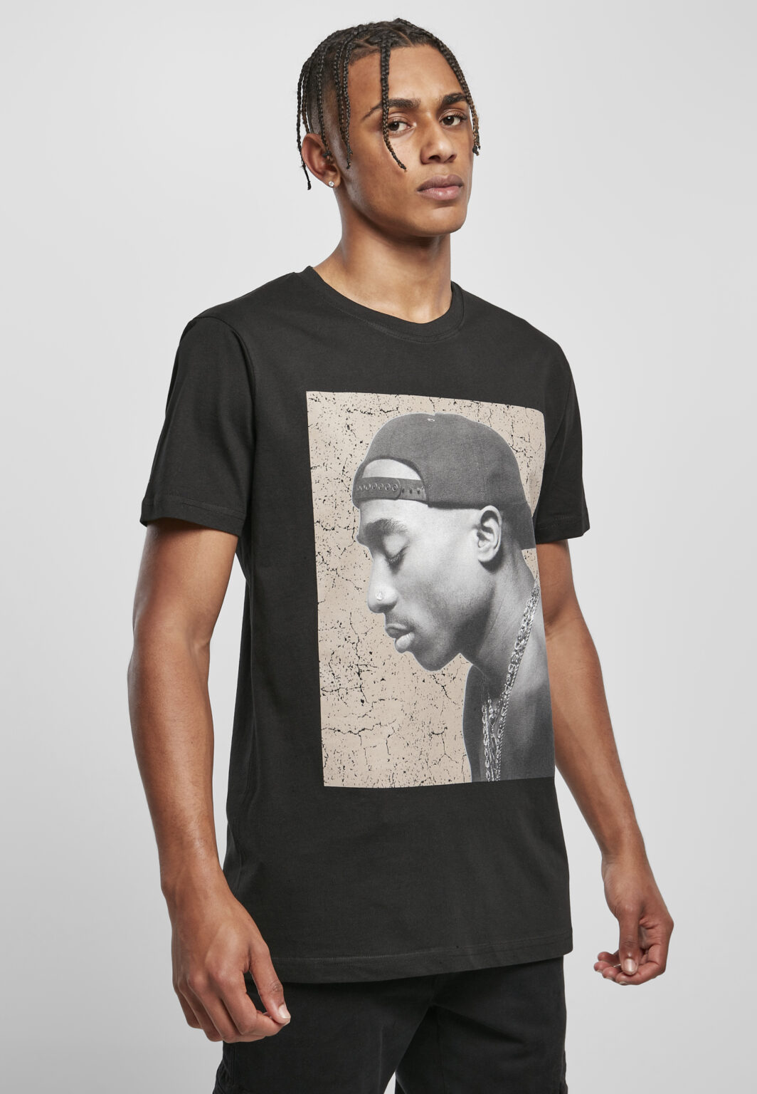 Tupac Cracked Tee Black Background