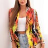 Turecki Cotton jacket with a colorful print camel