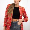 Turecki Cotton jacket with a colorful print red