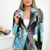 Turecki Printed cotton jacket with a button blue