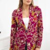 Turecki Printed cotton jacket with a button dark purple