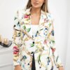 Turecki Printed cotton jacket with a button ecru