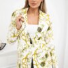 Turecki Printed cotton jacket with a button ecru+yellow