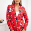 Turecki Printed cotton jacket with a button raspberry