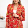 Turecki Printed cotton jacket with a button red