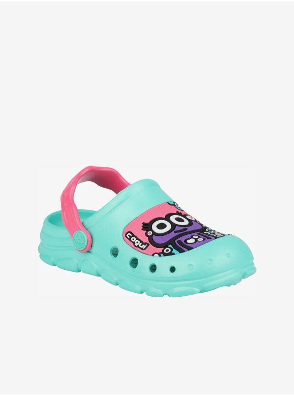 Turquoise children's slippers Coqui Stoney - Boys