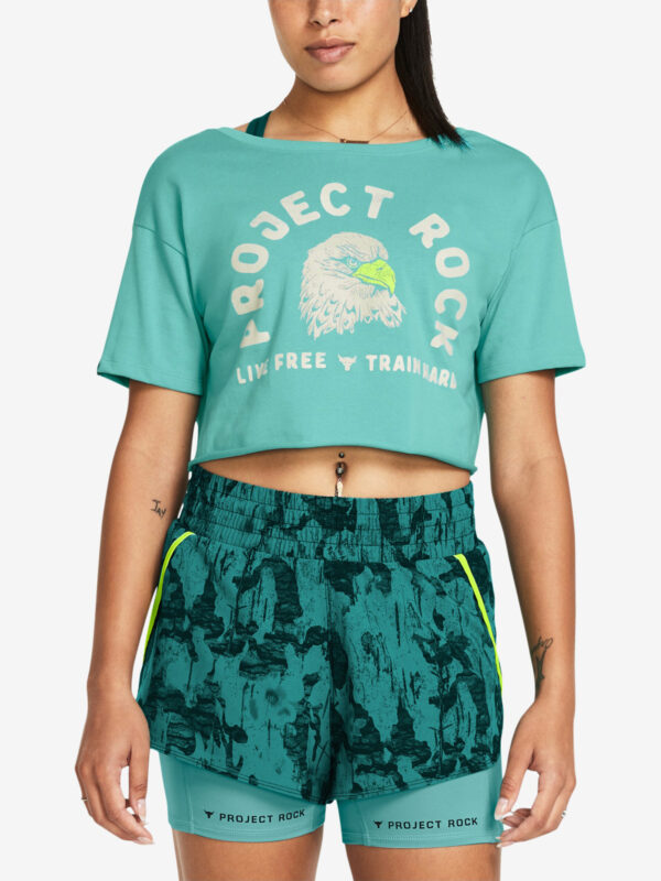 Turquoise women's sports T-shirt Under Armour Pjt Rck Balance Graphic T