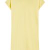 Turtle Extended Shoulder Dress for Girls - Yellow