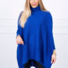 Turtleneck sweater and side slits purple blue