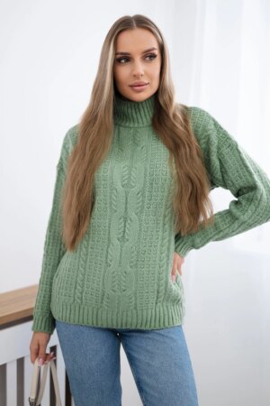 Turtleneck sweater dark mint