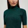 Turtleneck sweater decorated with metallic thread