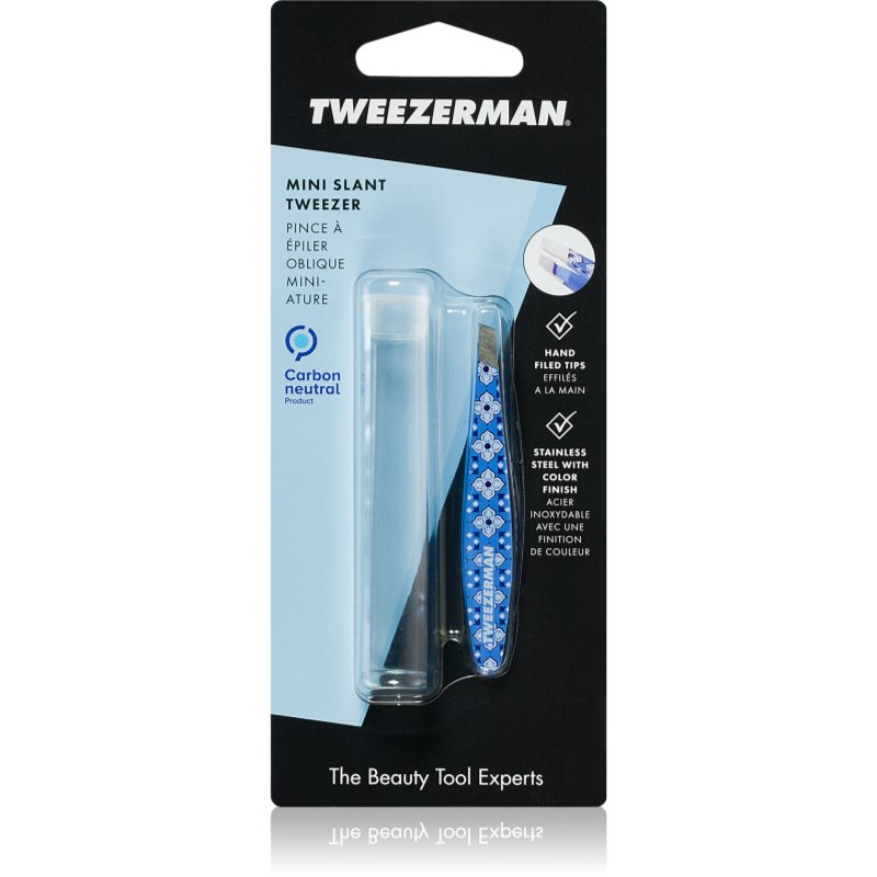 Tweezerman Mini Slant ferde végű szemöldökcsipesz mini utazó tokkal Lisbon Sea 1 db-Ár