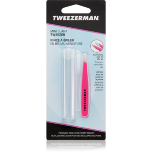 Tweezerman Mini Slant ferde végű szemöldökcsipesz mini utazó tokkal Neon Pink 1 db-Ár