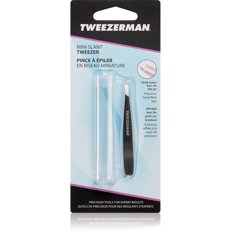 Tweezerman Mini Slant ferde végű szemöldökcsipesz mini utazó tokkal Stainless 1 db-Ár