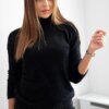 Two-piece set of alpaca sweaters black