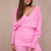 Two-piece sweater set light pink