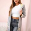 Two-tone cape with hood yellow+gray