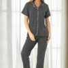 U4716 Dewberry Womens Short Sleeve Pyjama Set-ANTHRACITE