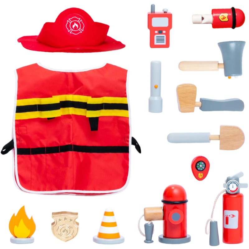 UMU Toys Firefighter set interaktív játék fából készült 3y+