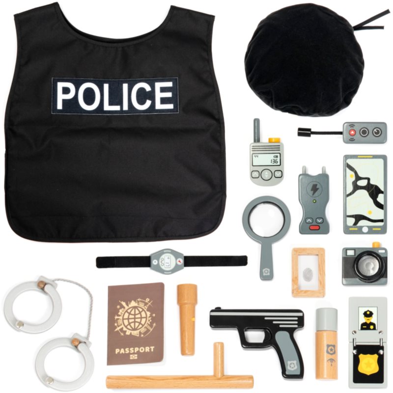 UMU Toys Police set interaktív játék fából készült 3y+