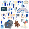 UMU Toys Veterinary set interaktív játék fából készült Blue 3y+