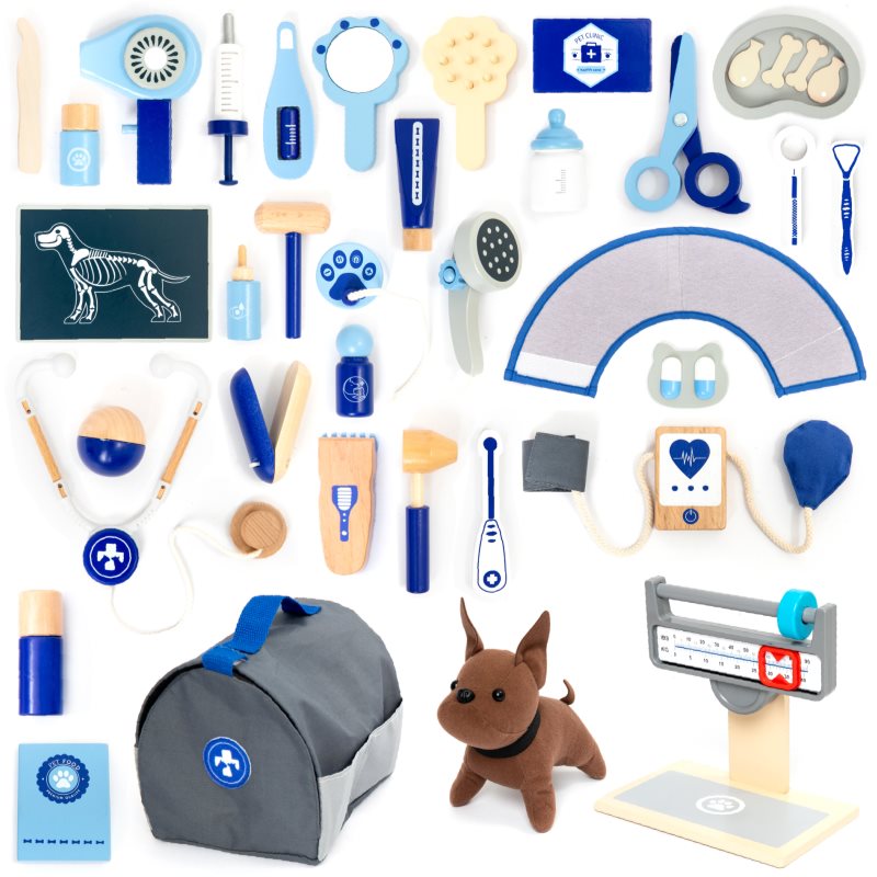 UMU Toys Veterinary set interaktív játék fából készült Blue 3y+