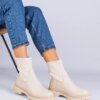 UR/CEO Beige ankle boots with a textile upper Kalvaria