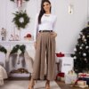 UR/CEO Beige loose trousers with rhinestone embellishments Hira