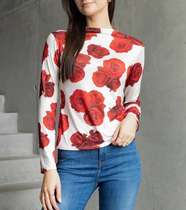 UR/CEO Beige printed blouse Amaya