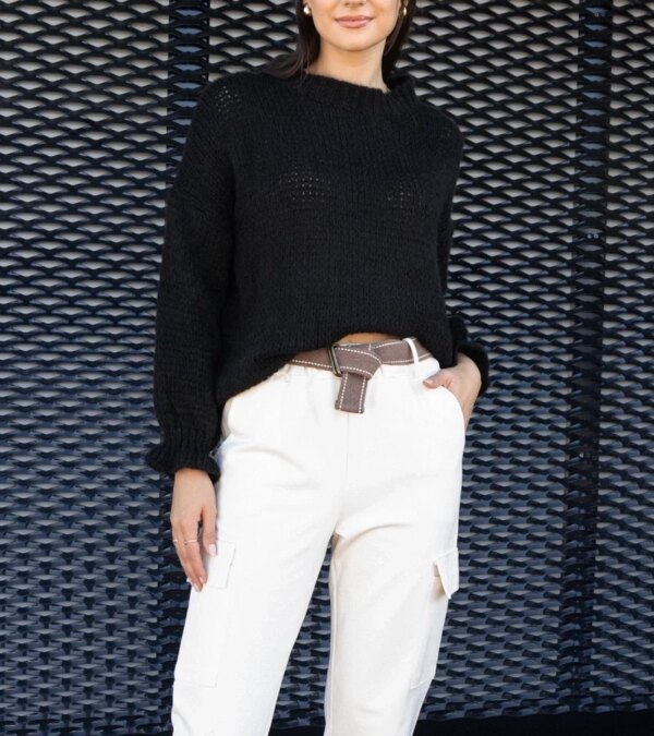 UR/CEO Black asymmetrical cardigan Castia