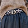 UR/CEO Black long skirt with animal print belt Hanie