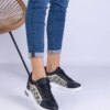 UR/CEO Black women's hidden wedge sneakers Rondario